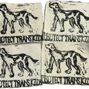 Black ink, cream/white fabric