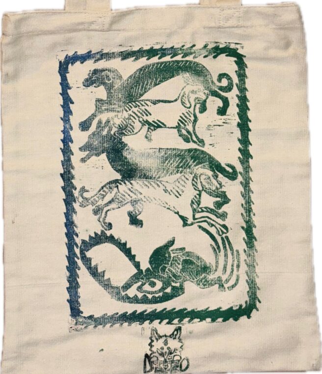 Dogs Chasing Rabbits Tote bag