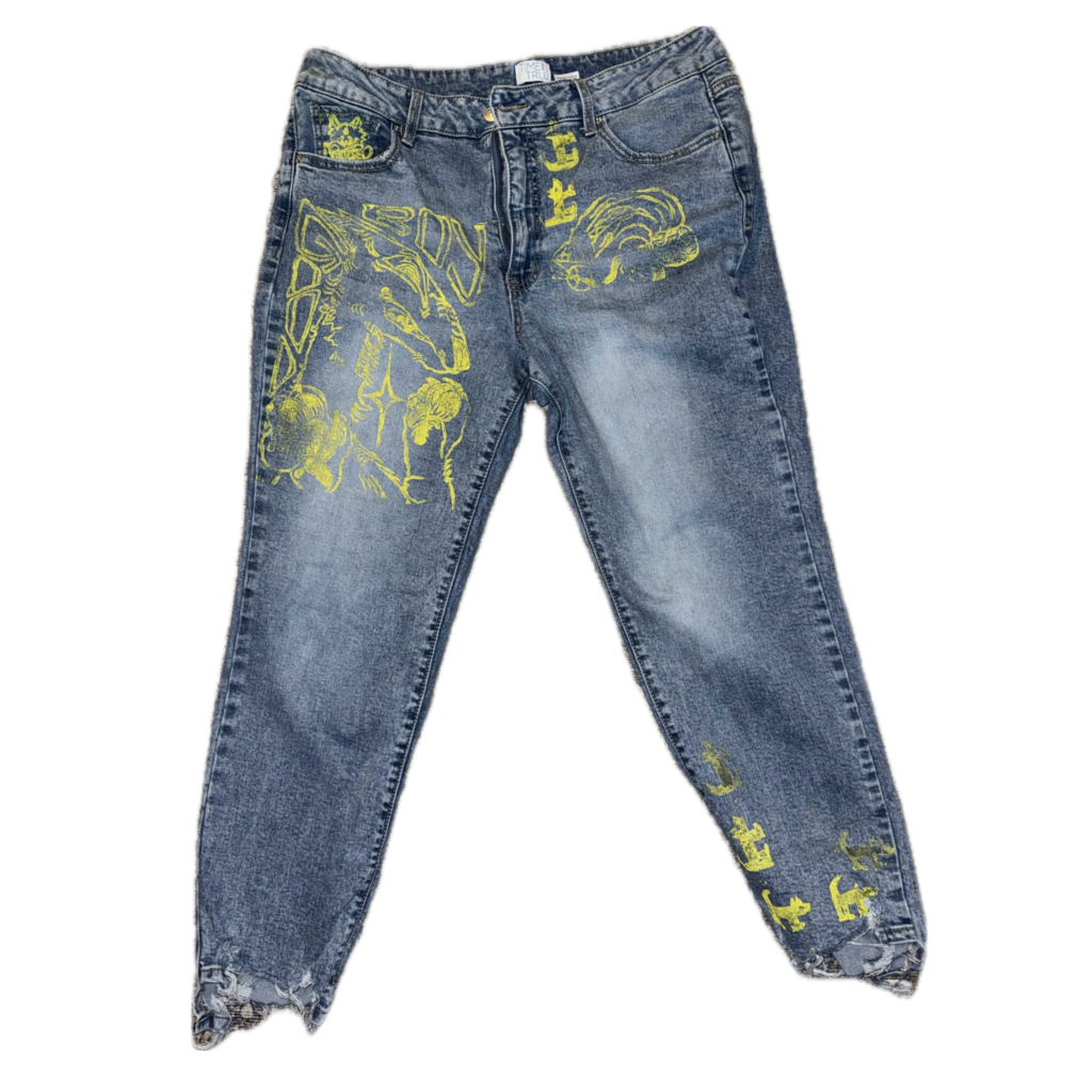 "Good Boy" and Yellow Brain pants