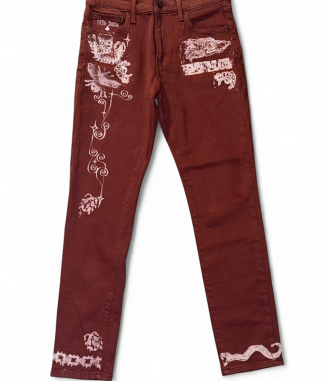 Red detailed Jeans