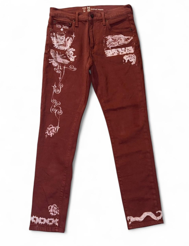 Red detailed Jeans