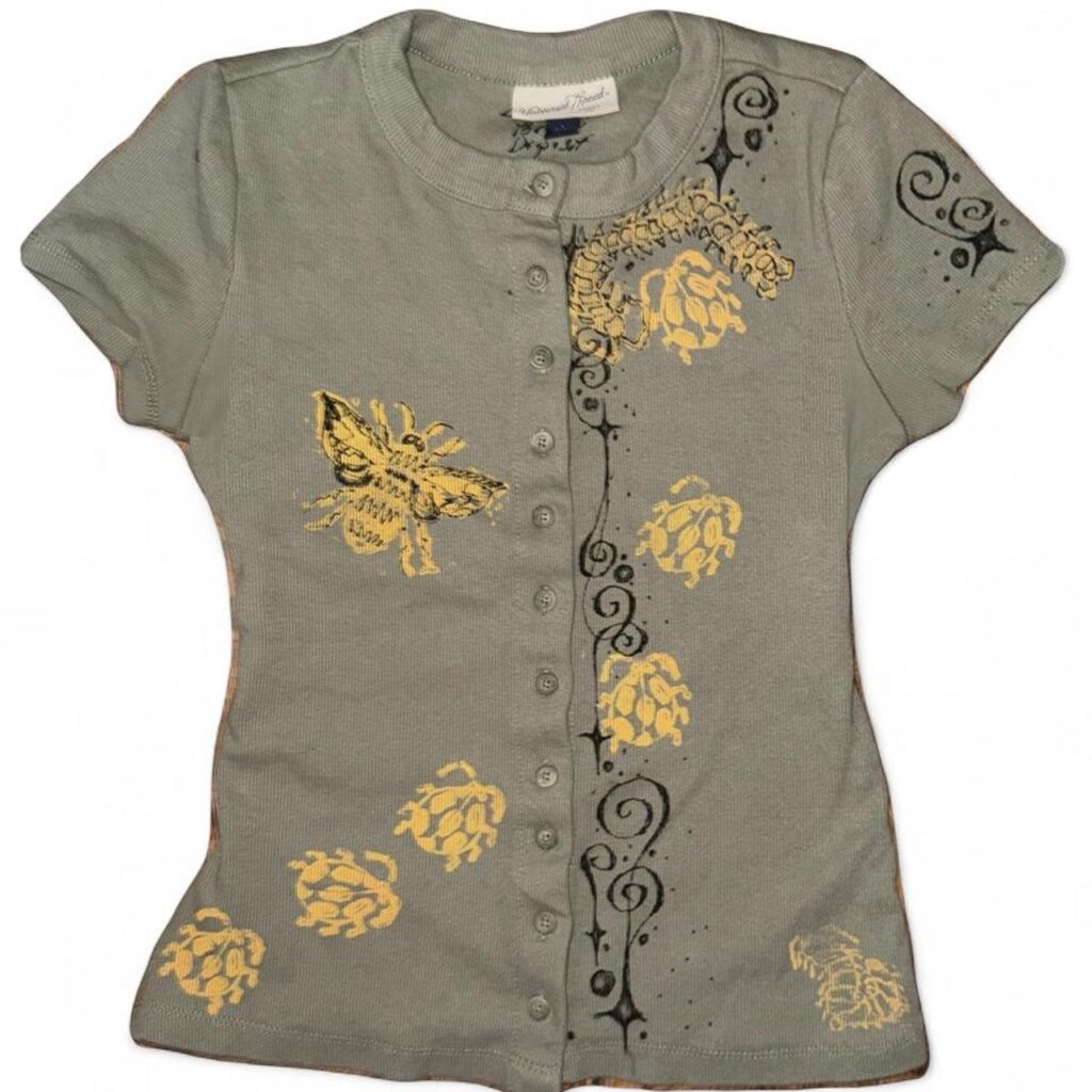 Buggy green button-up top