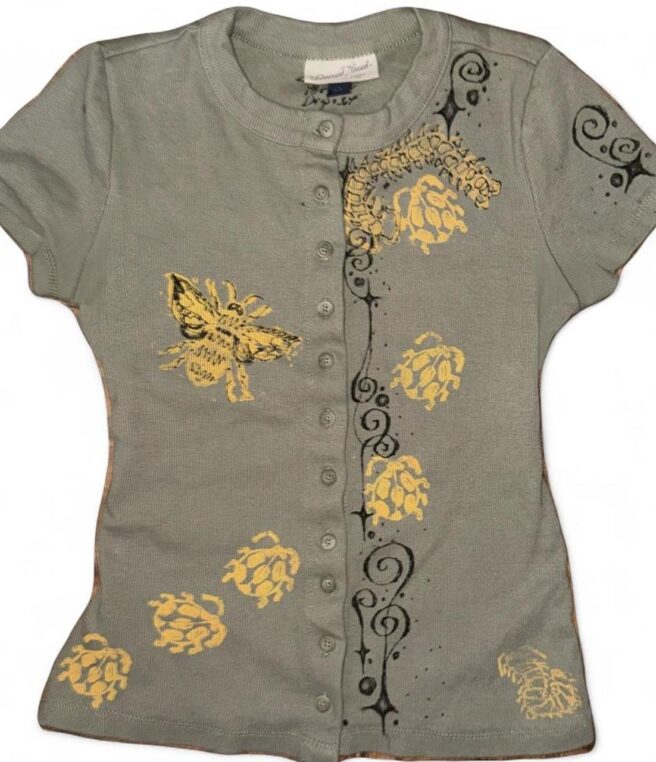 Buggy green button-up top