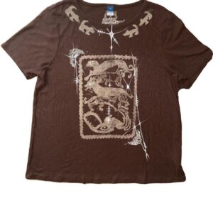 Light graphic on darker brown